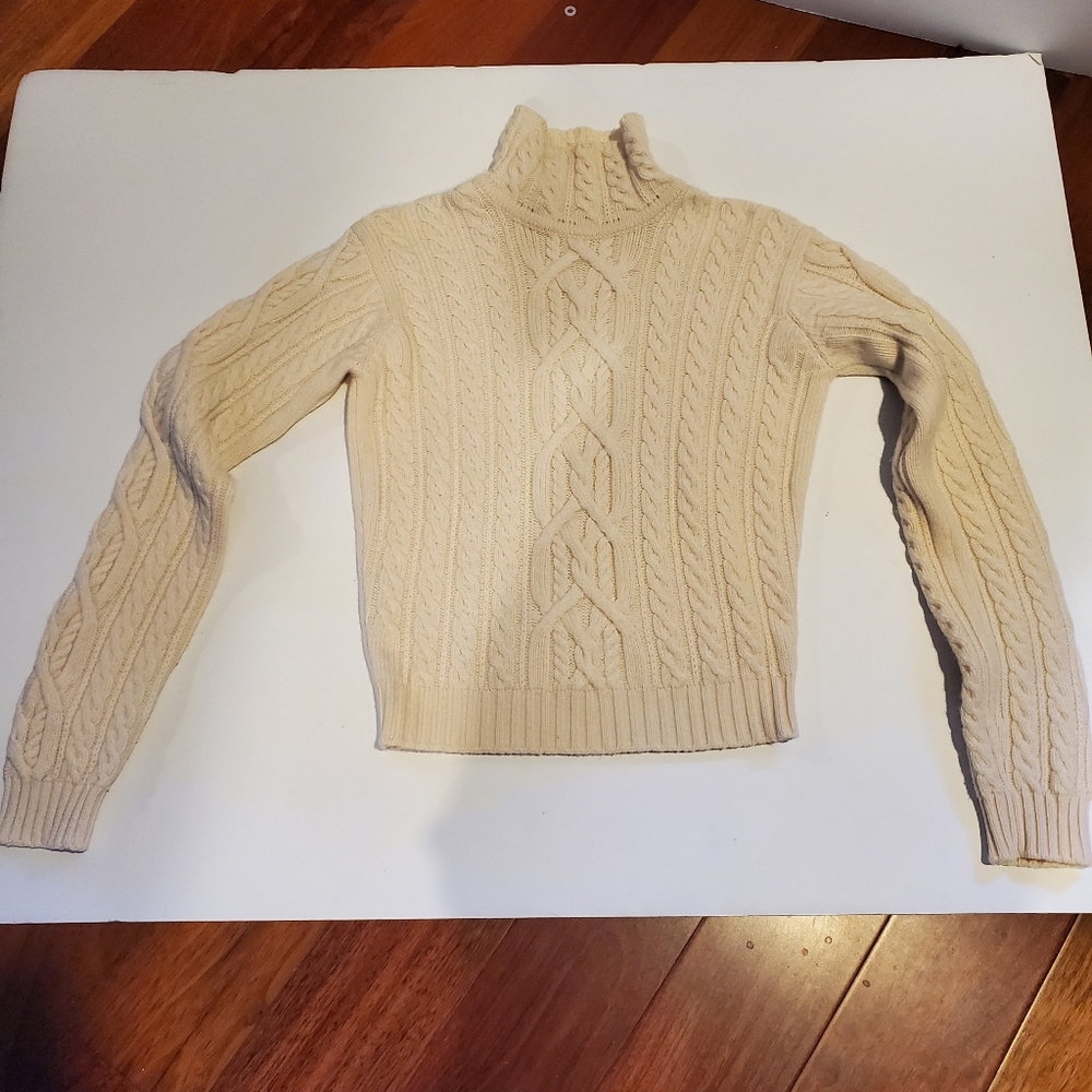 Christian Dior cashmere cable knit cream sweater